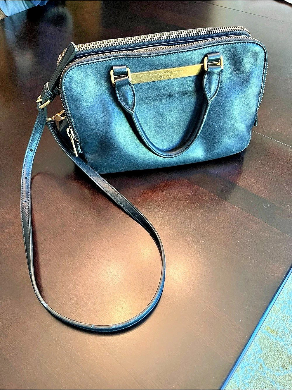 Marc by Marc Jacobs black leather top handle bag